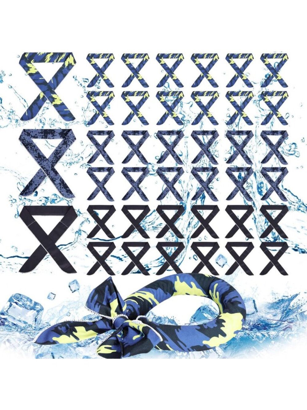 36 Pcs Cooling Scarves & Neck Wraps - Ice Bandanas for Hot Weather Outdoor Use